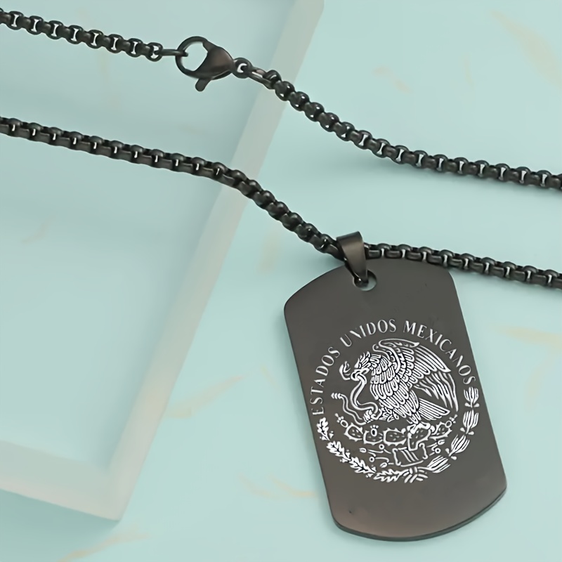Personalized Mexican Eagle Flag Necklace